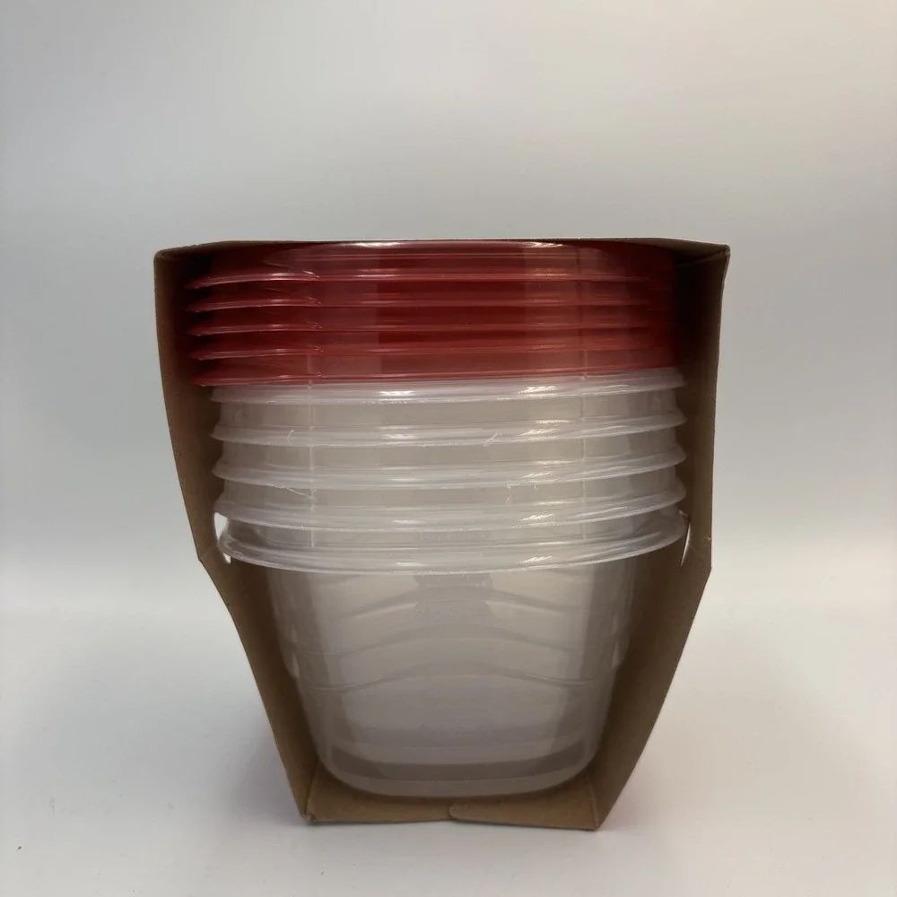 Rubbermaid‎ TakeAlongs 2.1 Cup Deep Square Food Storage Containers Set of 5 Red